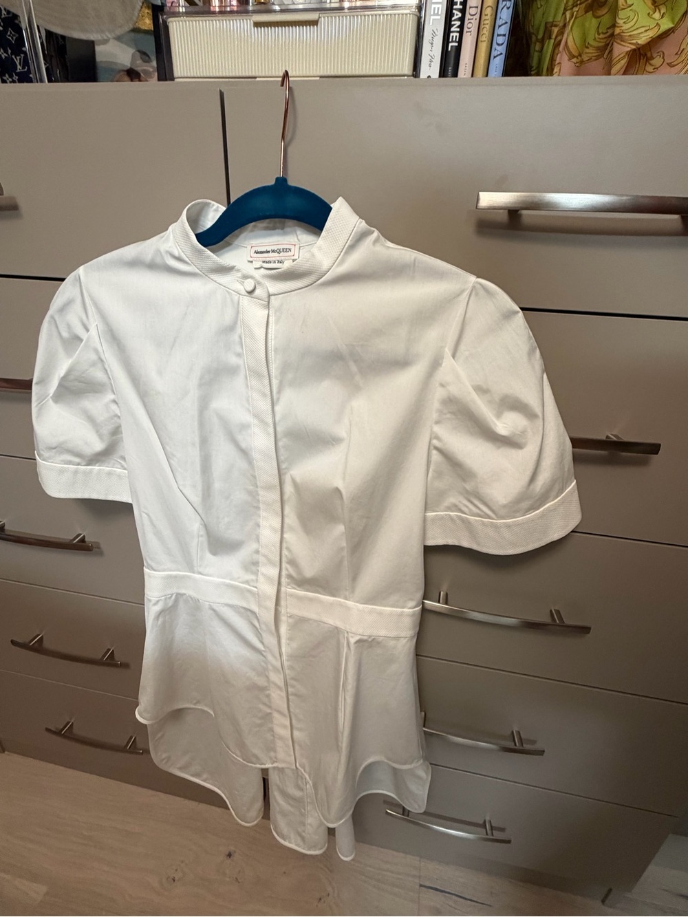 Alexander McQueen White Textured Button-Front Blouse